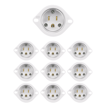 Enerlites Straight Blade Flanged Inlet, 15A, 5-15PFI